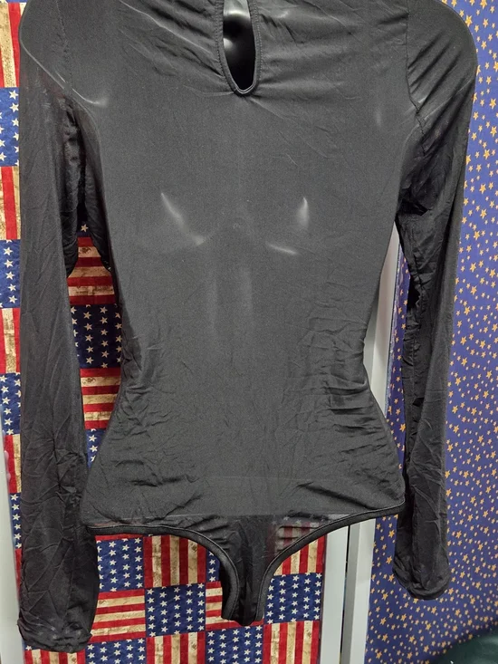 **Black Lace Bodysuit with Nude Lining - Women’s Intimate** - Picture 4 of 5
